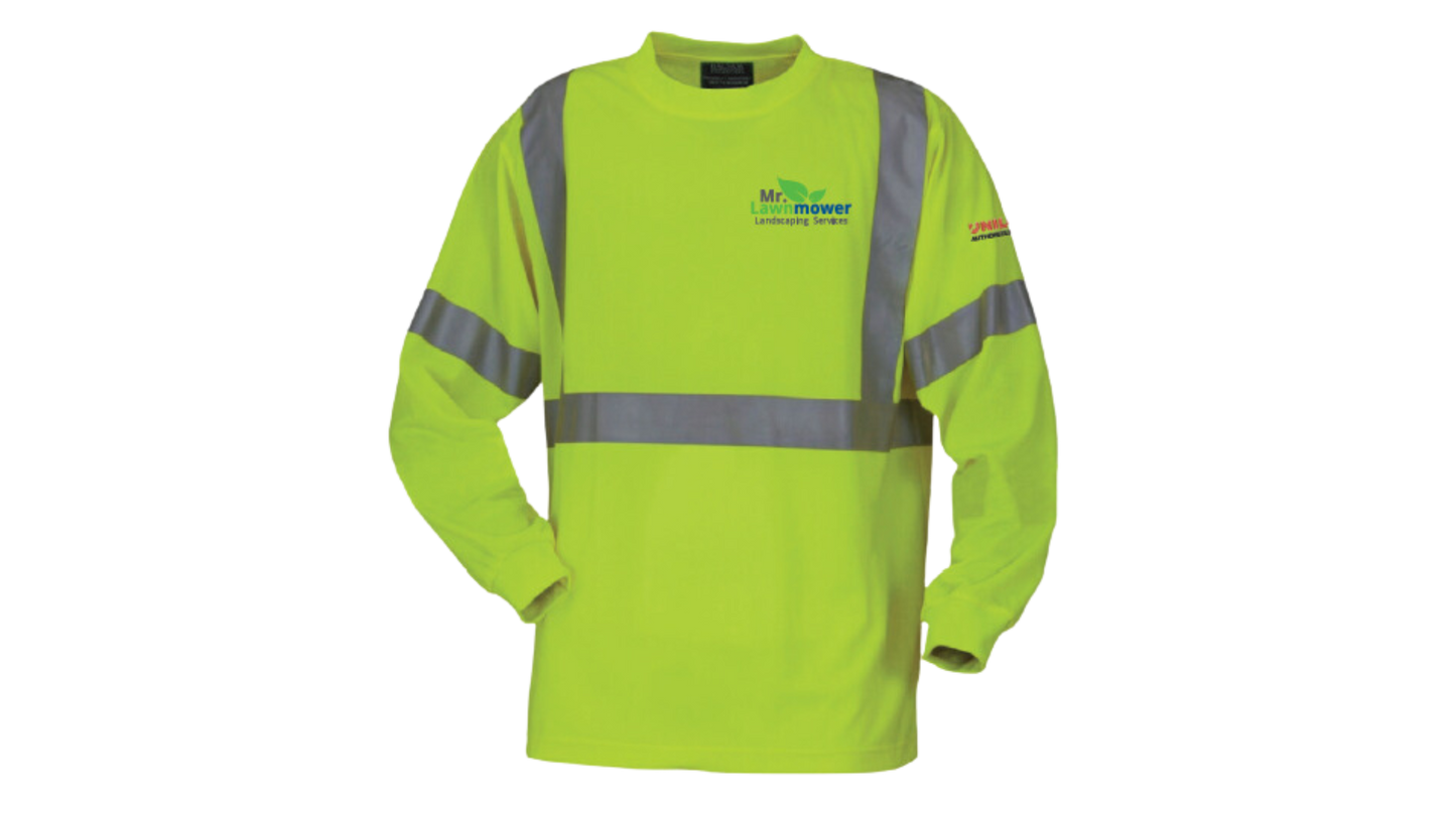 Green Hi-Vis Work Uniform Long Sleeve T-Shirt